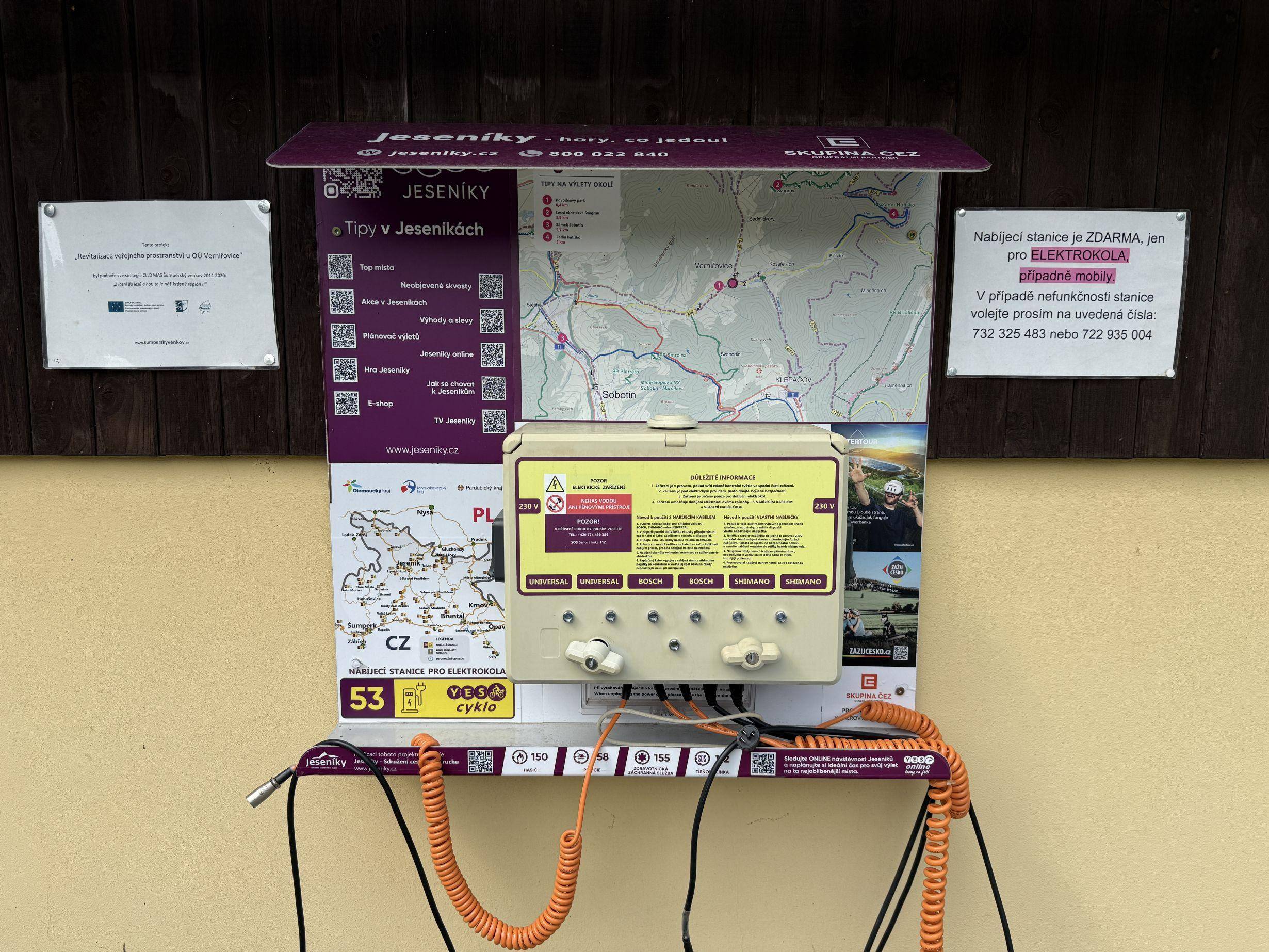Stacje ładowania rowerów elektrycznych - Vernířovice