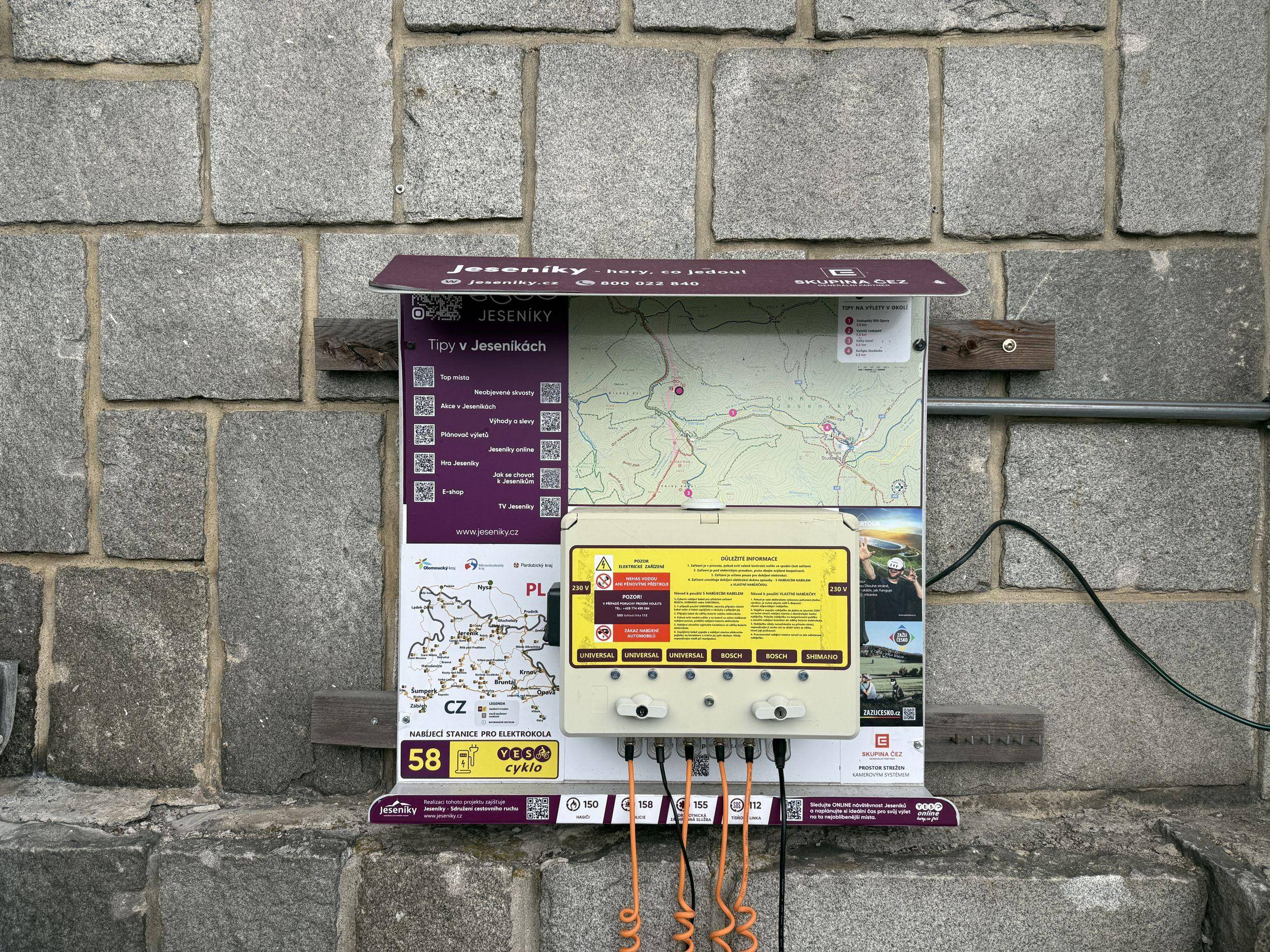 Nabíjecí stanice pro elektrokola č.58 - Hotel Praděd - vysílač