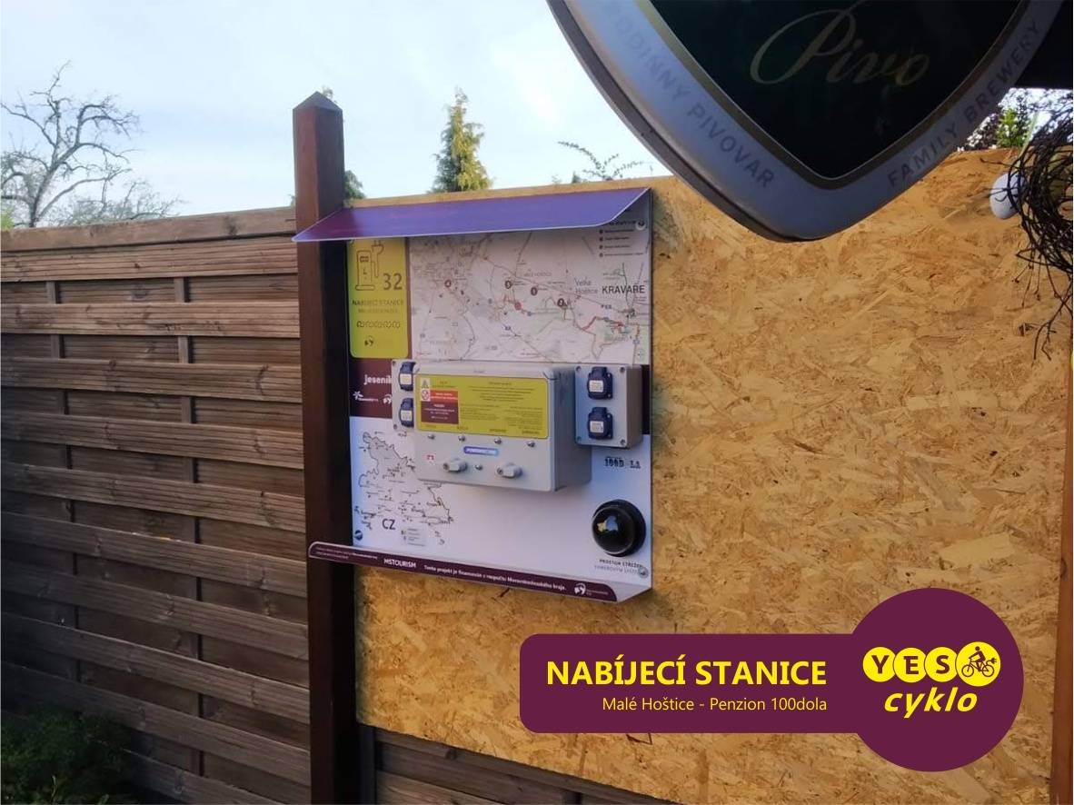 Nabíjecí stanice pro elektrokola - Penzion 100dola
