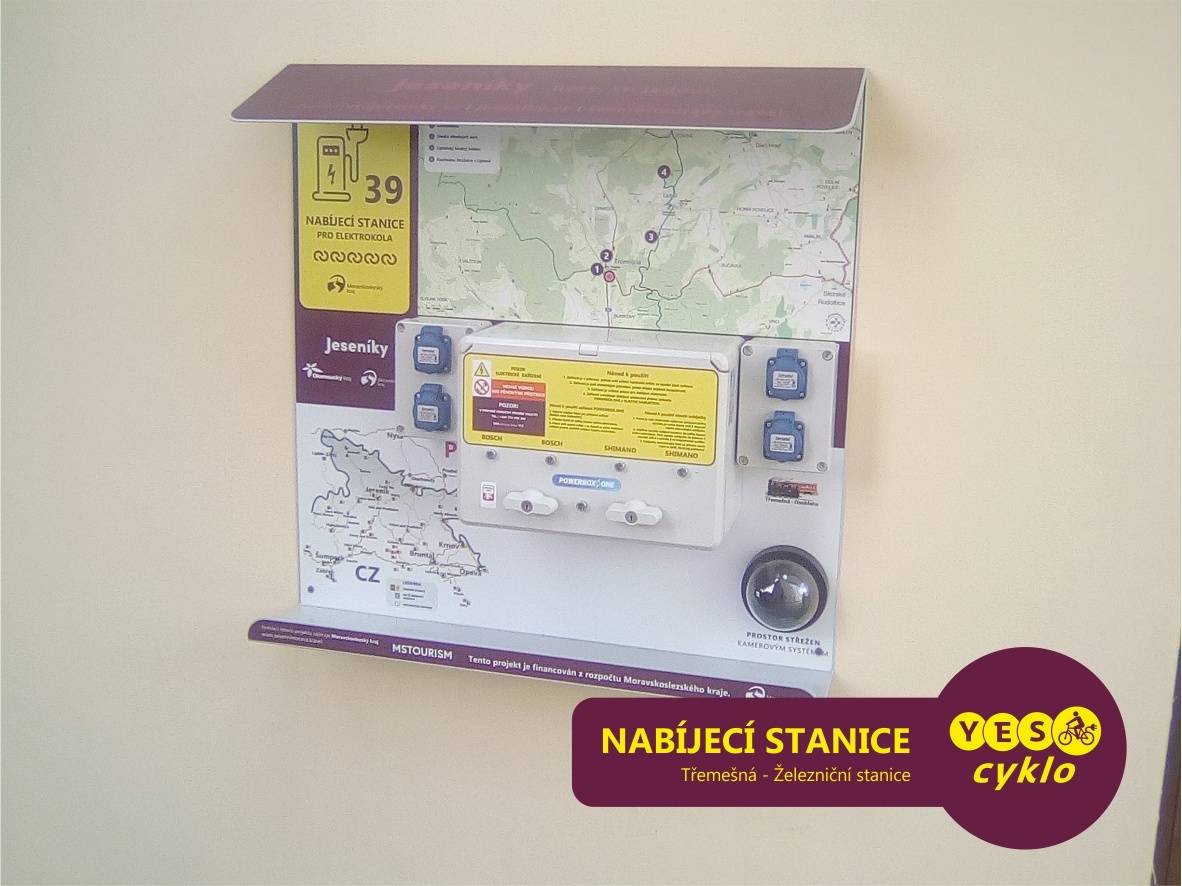 Nabíjecí stanice pro elektrokola - ŽST Třemešná ve Slezsku
