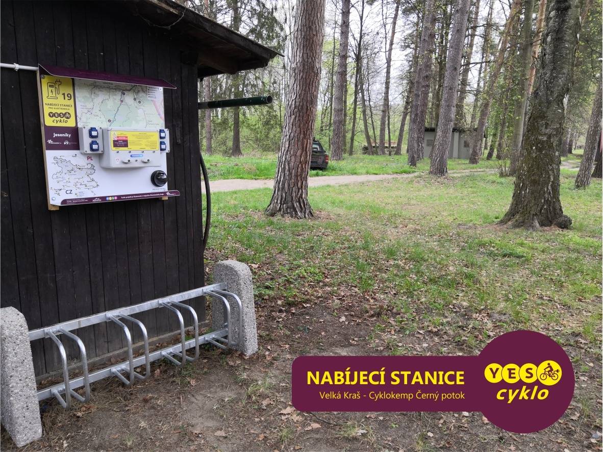 Nabíjecí stanice pro elektrokola - Cyklokemp Černý Potok