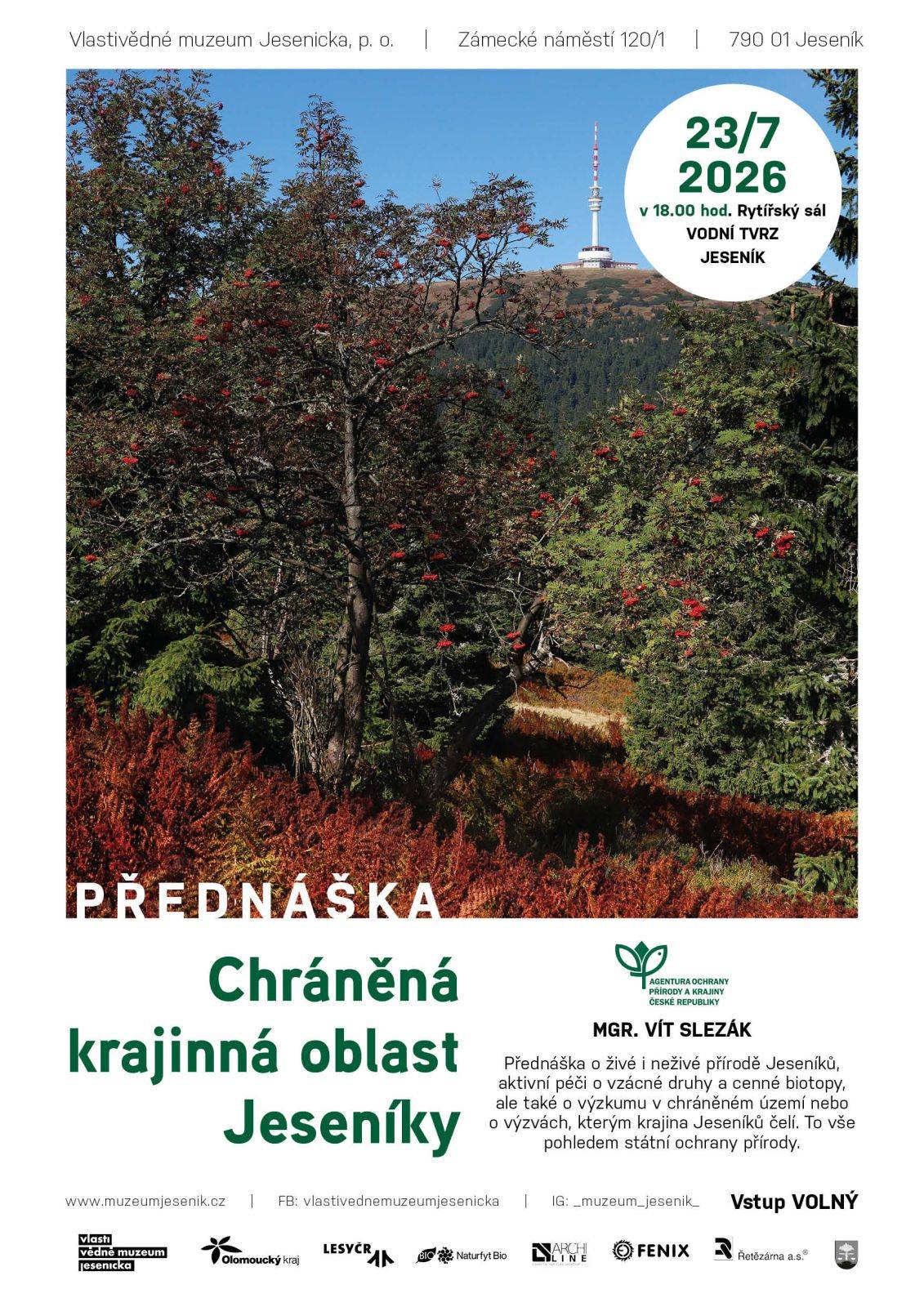 PŘEDNÁŠKA Chráněná krajinná oblast Jeseníky
