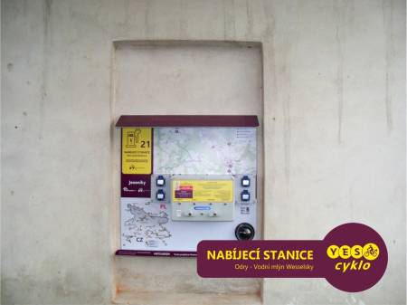 Nabíjecí stanice pro elektrokola - Vodní mlýn Wesselsky