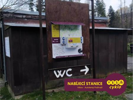 Nabíjecí stanice pro elektrokola - Autokemp Podhradí