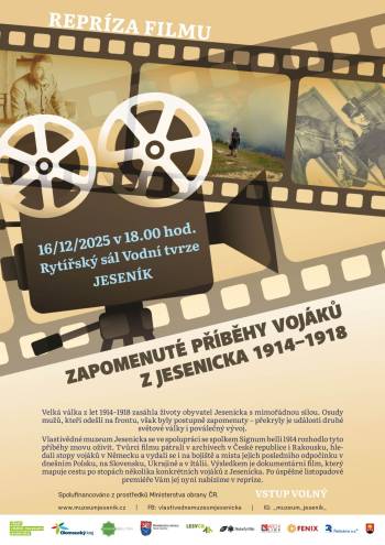Repríza dokumentárního filmu Zapomenuté příběhy vojáků z Jesenicka 1914–1918