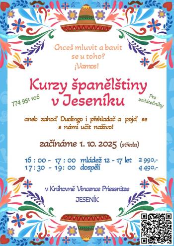 Podzimní kurzy španělštiny v Jeseníku
