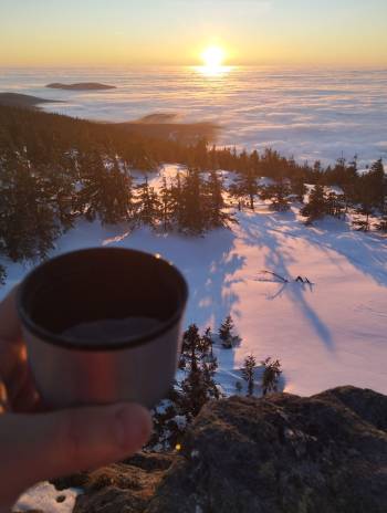 Turistika Jeseníky - západ slunce Pecný